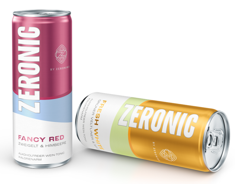 Zeronimo Zeronic Fancy White – alcoholvrije wijn-tonic met citrus en abrikoos en Zeronimo Zeronic Fancy Red – alcoholvrije wijn-tonic met framboos en rood fruit